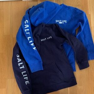 Salt Life Kids Hoodie Set in Blue and Navy. Size small. Unisex.